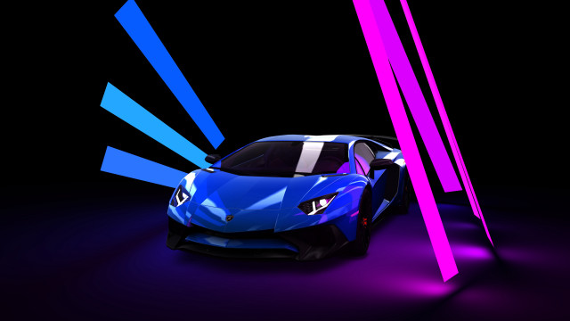 Blue sports car purple blue free wallpaper - medium preview image