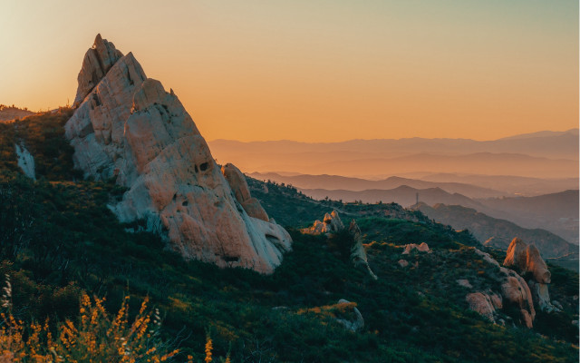 Mountain forest sunset river horizon free wallpaper - medium preview image