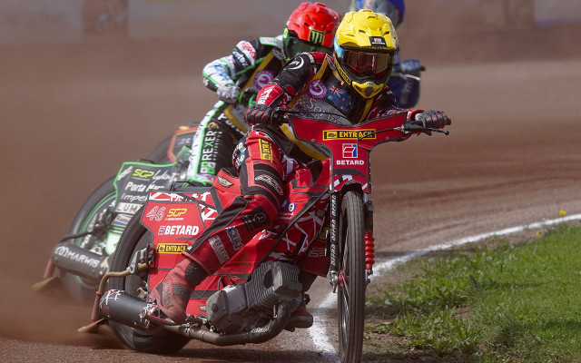Motorcycle race two riders dirt free wallpaper - medium preview image