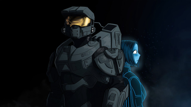 Futuristic suits night starry sky free wallpaper - medium preview image