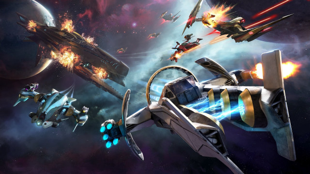 Futuristic ships space star planet free wallpaper - medium preview image