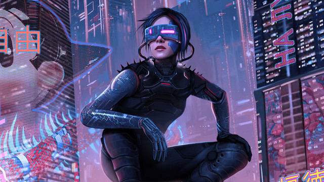 Eve rider cyberpunk suit nyc free wallpaper - medium preview image