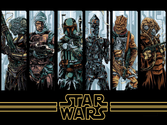 Star wars characters group bars free wallpaper - medium preview image