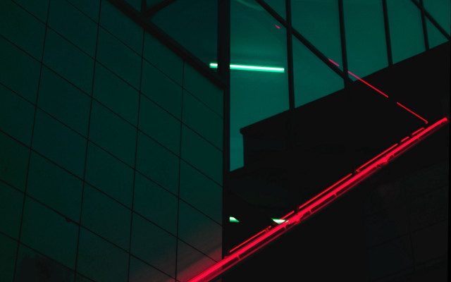 Red green neon cyberpunk checkered free wallpaper - medium preview image