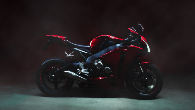 Red motorcycle studio 3d render free wallpaper - medium preview image
