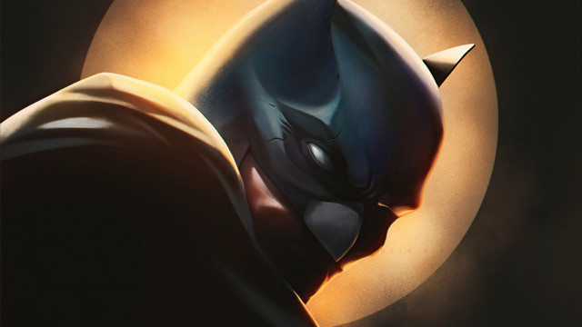 Cat head full moon black free wallpaper - medium preview image