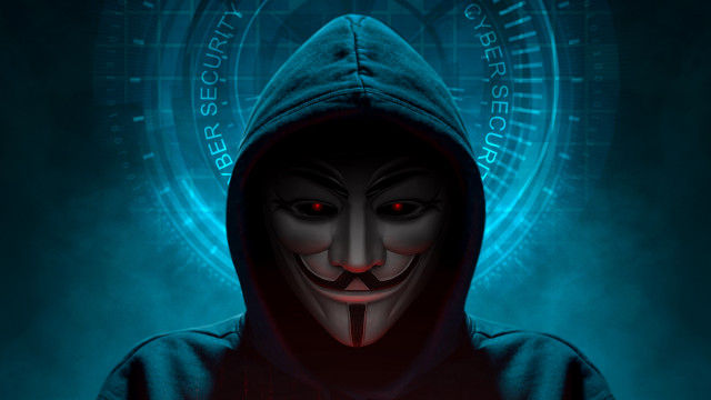 Creepy hooded face glowing red free wallpaper - medium preview image