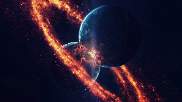 Spiral stars planet redglow space free wallpaper - medium preview image