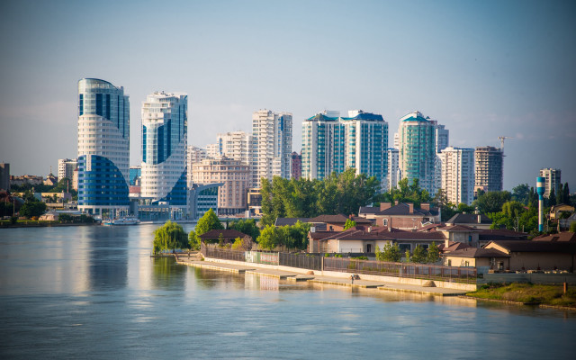 City skyline river bridge architecture free wallpaper - medium preview image