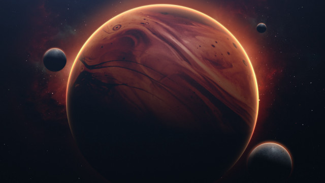 Planets star background orange light free wallpaper - medium preview image