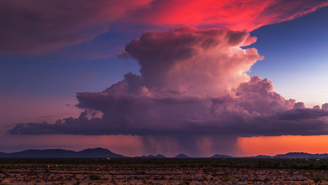 Large cloud desert mountains pink free wallpaper - medium preview image