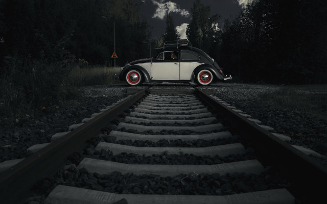 Car railroad night smoke stack free wallpaper - medium preview image