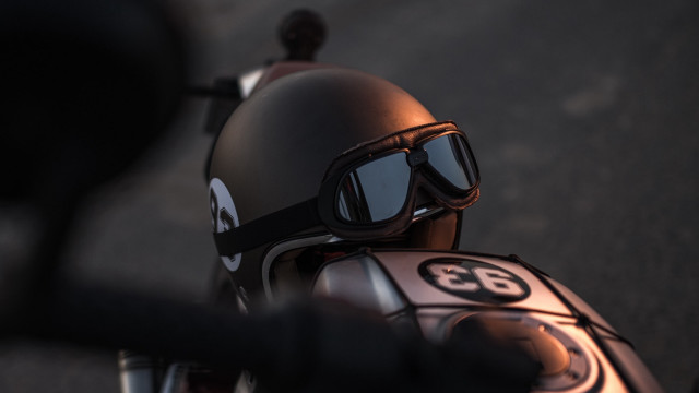 Motorcycle helmet goggles handlebars panfuturism free wallpaper - medium preview image