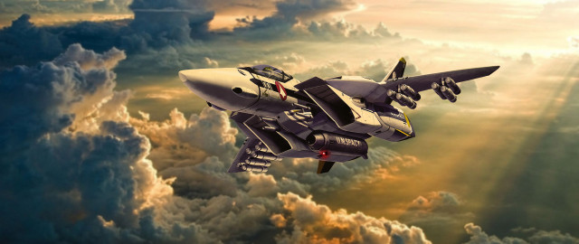 Fighter jet clouds sunset explosion free wallpaper - medium preview image