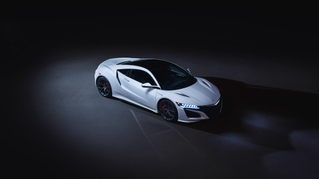 White sports car dark spotlight free wallpaper - medium preview image