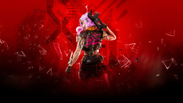 Pink hair gun cyberpunk red free wallpaper - medium preview image
