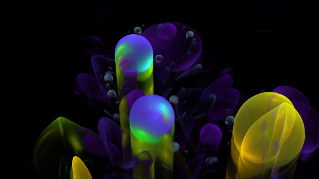 Colorful objects floating abstract bubble free wallpaper - medium preview image