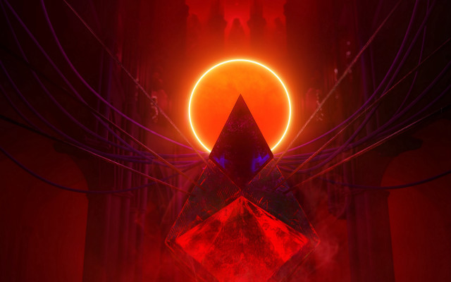Red mountain torii moon sunset free wallpaper - medium preview image