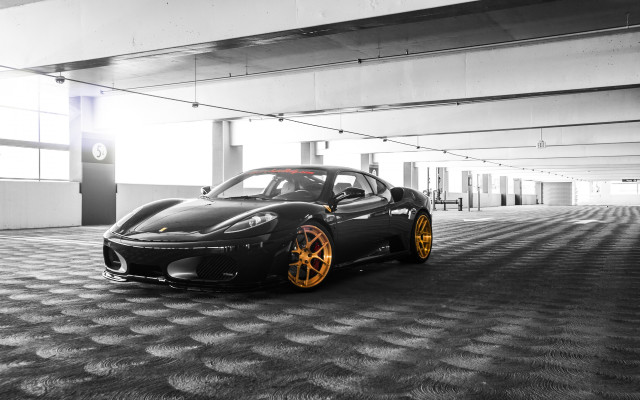 Black sports car yellow rims #3 free wallpaper - medium preview image