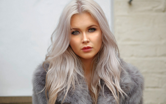 Christabel grey fur coat brick free wallpaper - medium preview image