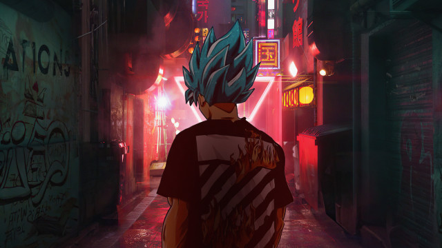 Boy mohawk alleyway graffiti digital free wallpaper - medium preview image