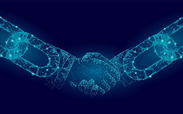 Hands chain glowing link dark free wallpaper - medium preview image
