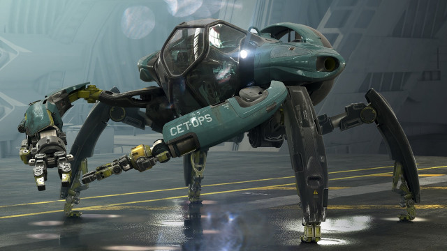 Futuristic robot runway light cryengine free wallpaper - medium preview image