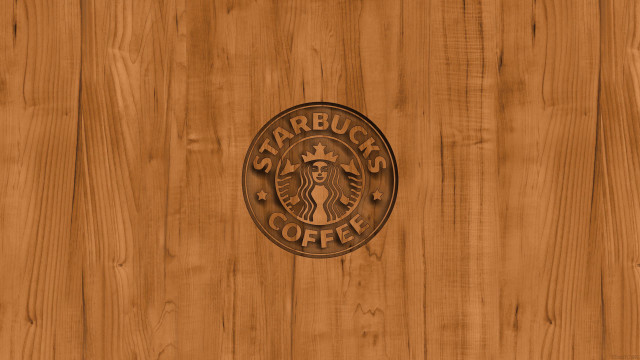 Wooden wall starbucks logo black free wallpaper - medium preview image