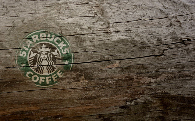 Wooden table starbucks logo brown free wallpaper - medium preview image