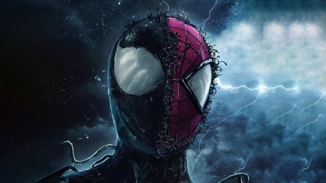 Spider man lightning background masked free wallpaper - medium preview image