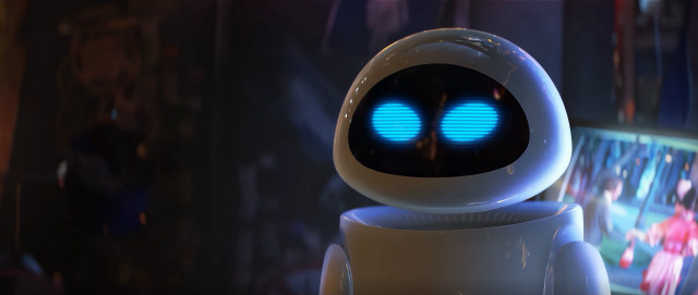 Robot glowing blue eyes crowd free wallpaper - medium preview image