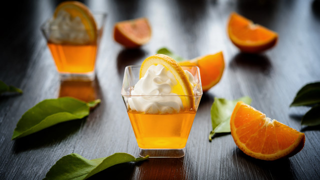 Orange juice whipped cream slices free wallpaper - medium preview image