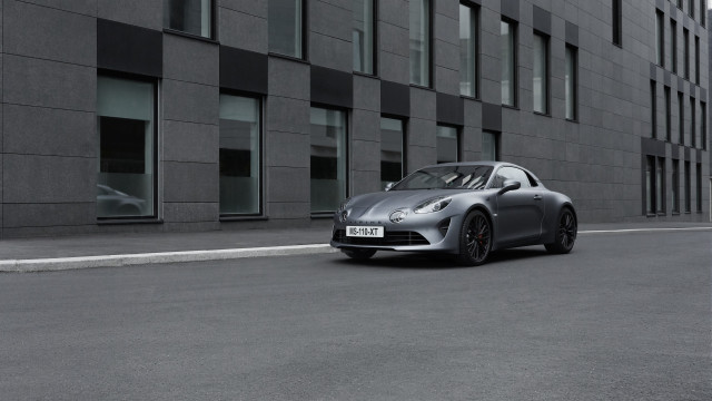 Silver sports car building black free wallpaper - medium preview image