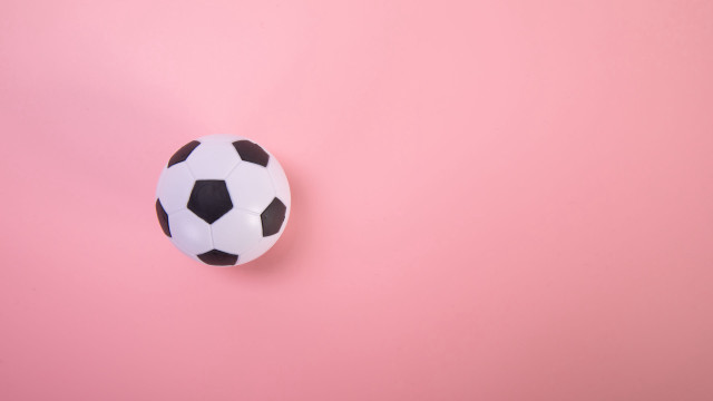 Soccer ball pink gradient checkered free wallpaper - medium preview image