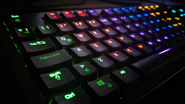 Keyboard glowing pad black background free wallpaper - medium preview image