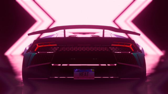 Futuristic car neon holography raytraced free wallpaper - medium preview image
