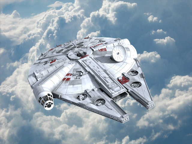 Millennium falcon flying clouds paw free wallpaper - medium preview image