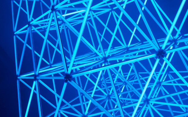 Blue wires clock abstract geometry free wallpaper - medium preview image