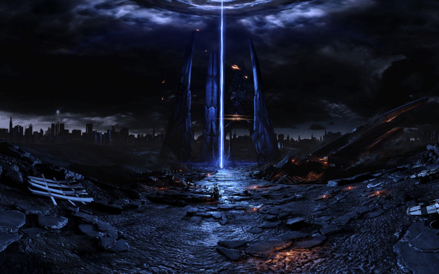 Futuristic city night structure bright free wallpaper - medium preview image