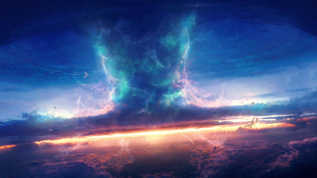 Monster sky light beam matte free wallpaper - medium preview image