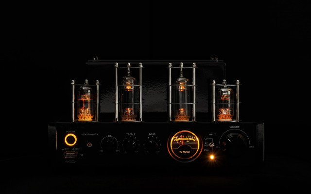 Black amplifier three lights yellow free wallpaper - medium preview image