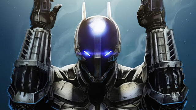 Glowing blue suit helmet mecha free wallpaper - medium preview image