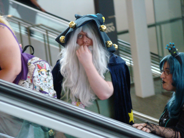 Woman blue hair white beard free wallpaper - medium preview image