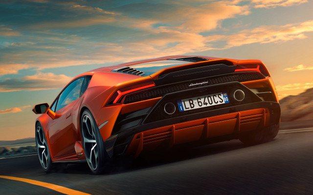 Red sports car sunset cloudy #2 free wallpaper - medium preview image