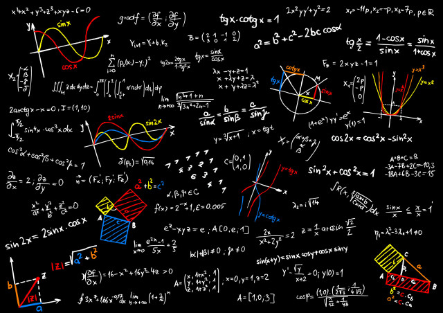 Blackboard graphs analytical art detailed free wallpaper - medium preview image