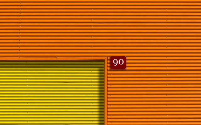 Yellow garage door red sign free wallpaper - medium preview image