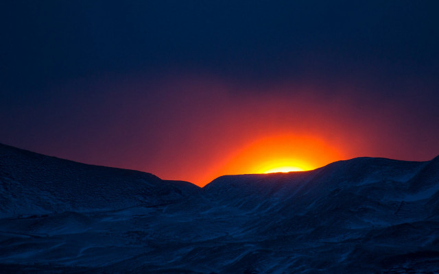 Sunset mountains orange sun clouds free wallpaper - medium preview image