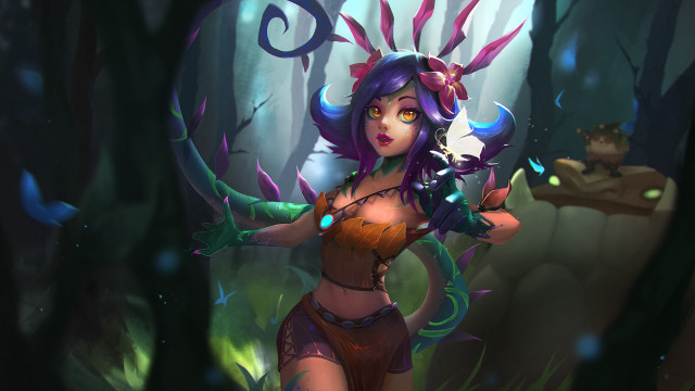Fantasy forest woman dragon armor free wallpaper - medium preview image