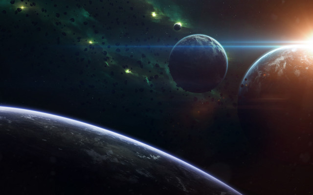 Space planet star horizon moon #2 free wallpaper - medium preview image
