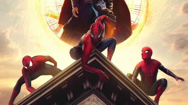 Spider man rooftop group futurism free wallpaper - medium preview image
